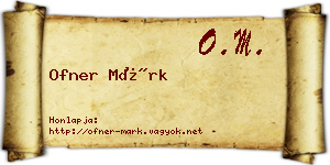 Ofner Márk névjegykártya